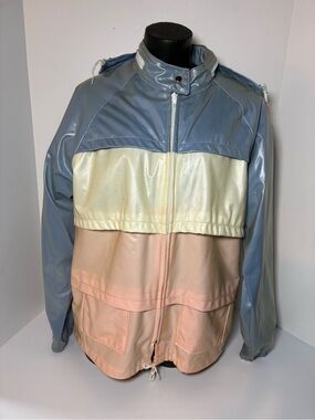 Vintage 80s Cool It! by Stormy Clime Pastel Colorblock Rain Jacket
